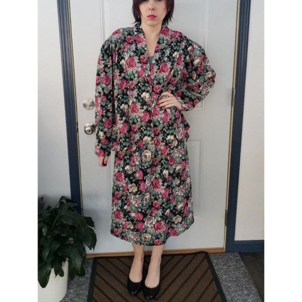 Vintage 80s‎ Floral Skirt Set